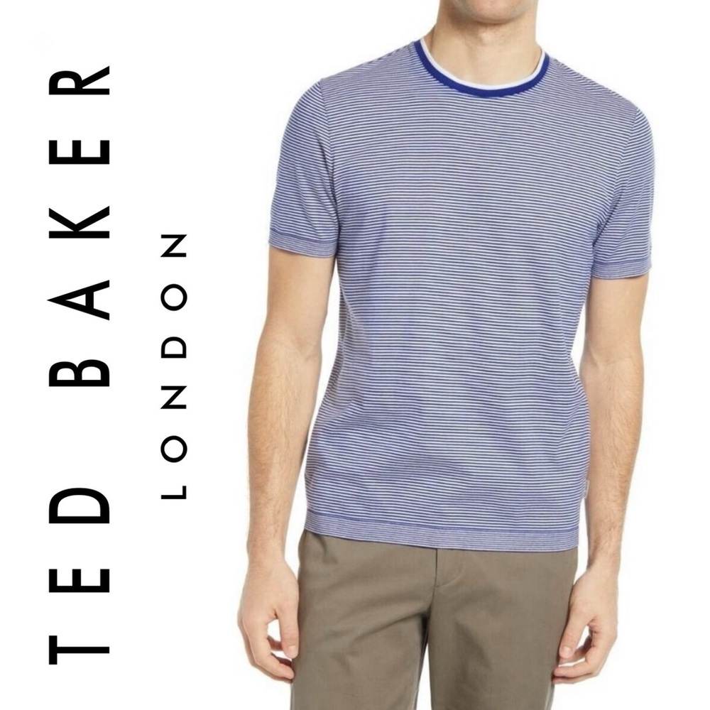 {Ted Baker} "Raki" Navy & White Men's T-Shirt | Size M